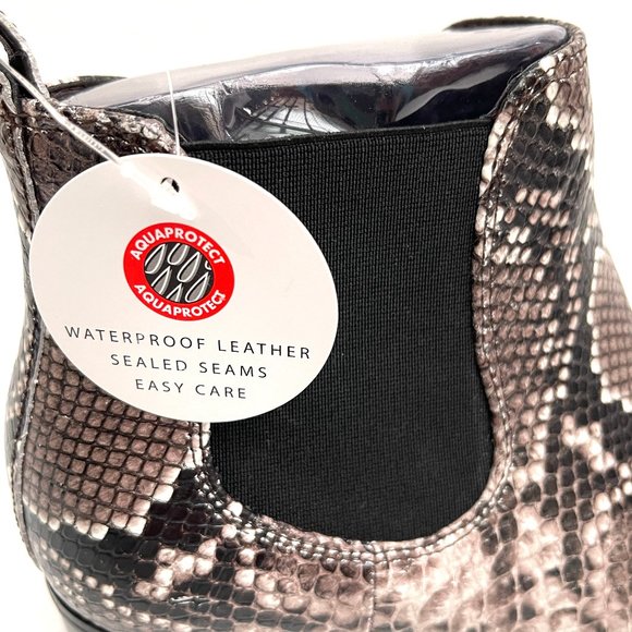NIB $165 Steve Madden Waterproof Emelia Leather Bootie in Snakeskin Design 7.5 - Picture 4 of 12